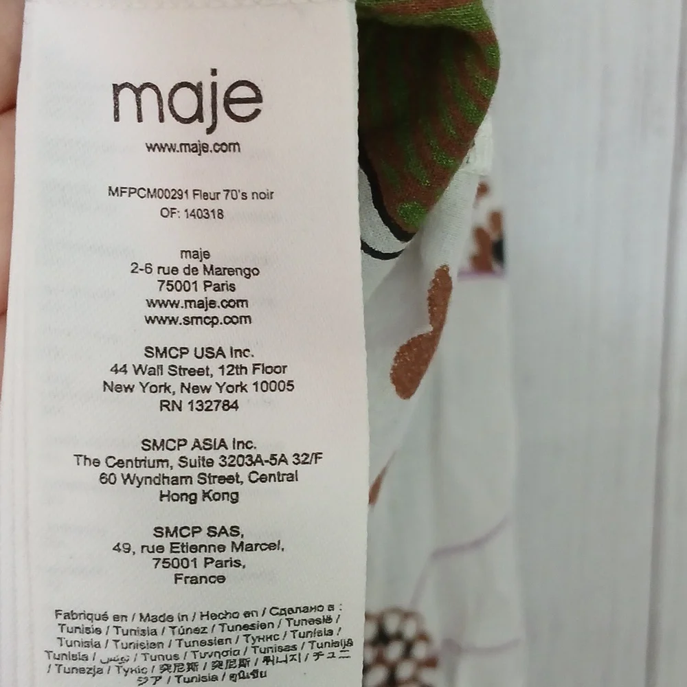 Maje Anthropologie 70's Floral Print Shirt button down blouse size small (1) - Picture 8 of 12